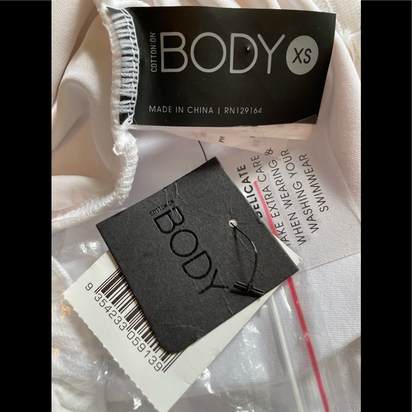 🆕 Cotton On Body Penelope Frill Straight Neck One Piece Cheeky xs - Picture 4 of 4